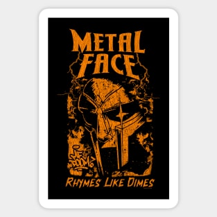 Vintage Bootleg Metal Face Orange Sticker